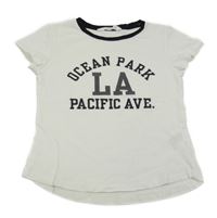 Biele tričko s nápisom H&M