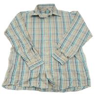 Bílo-barevná kostkovaná košile