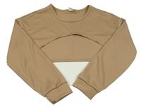 Hnedá crop mikina Shein