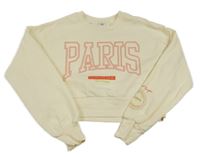 Krémová crop mikina s nápisom River Island