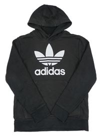 Čierna mikina s logom a kapucňou Adidas