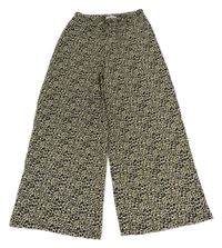 Hnedo-čierne ľahké široké nohavice s leopardím vzorom Primark