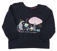 Tmavomodrá mikina s ježkom a houbou So Cute