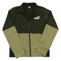 Kaki-zelenošedá športová prepínaci mikina s logom Puma