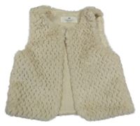 Béžová kožušinová podšitá vesta H&M
