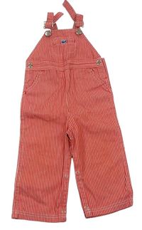 Červené pruhované plátenné na traké nohavice