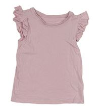 Svetloružové tričko s volánikmi Primark