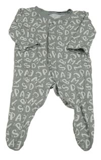 Sivo-biely overal s písmeny