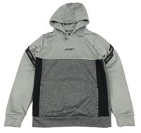 Šedo-černá sportovní funkční mikina s logem a kapucí Sonneti