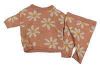 2 set - růžový květovaný lehký svetr + pletené tepláky F&F