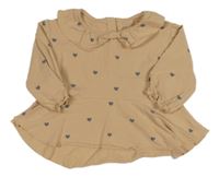 Béžová tunika se srdíčky a límečkem Next