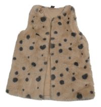 Pudrovo-sivá kožušinová bodkovaná á podšitá vesta Pep&Co