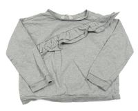 Sivá melírovaná ľahká mikina s volánikom H&M