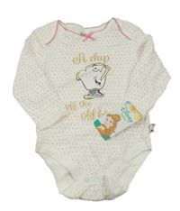 Nové - bílé puntíkaté triko s obrázkem Primark