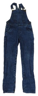 Tmavomodré laclové rifle s kapsou Mango