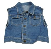 Modrá riflová vesta s kapsami 