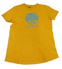 Žlté tričko s potlačou