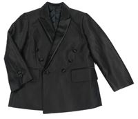 Černé pruhované společenské sako 