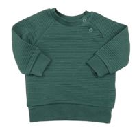 Tmavozelená rebrovaná mikina Primark