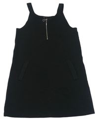 Čierne rebrované šaty so zipsom Primark