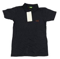 Tmavomodré polo tričko se vzorem Hugo Boss
