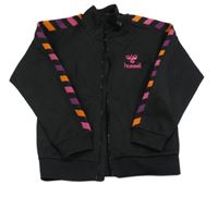 Čierno-ružovo-fialovo-oranžová športová prepínaci mikina Hummel