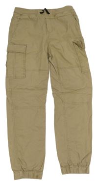 Pískové cargo cuff plátěné kalhoty H&M