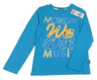 Nové - Modré triko s nápisy