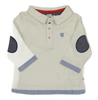 Bielo-modré polo tričko s opičkou Obaibi