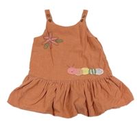 Broskvové menšestrové na traké šaty s housenkou Next