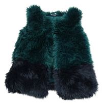 Petrolejovo-tmavomodrá kožušinová podšitá vesta Next