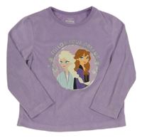 Lila plyšové triko s Annou a Elsou Primark