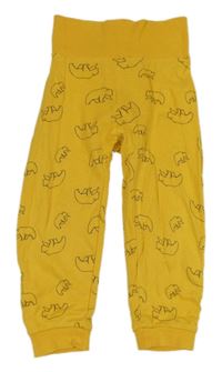 Horčicové tepláky s medvedíkmi Lupilu