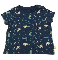 Tmavomodré tričko so zvieratkami