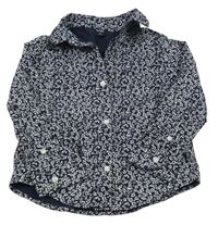 Tmavomodro-biela kvetovaná košeľa Kiabi