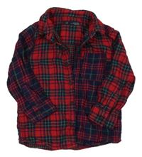 Červeno-tmavomodro-zelená kockovaná košeľa Next