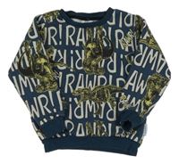 Petrolejová mikina s nápismi a diny