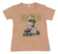 Růžové tričko s Pepkem námořníkem Gucci