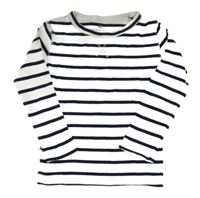Bielo-tmavomodré pruhované tričko H&M