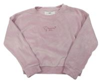 Lila plyšová crop mikina s nápisom F&F