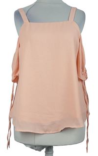 Dámská světlerůžová halenka s průstřihy na rukávech New Look