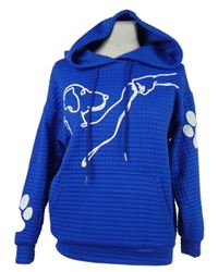 Dámska zafírová mikina s psíkom a kapucňou