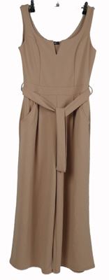 Dámský světlerůžový culottes kalhotový overal s páskem Quiz 