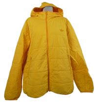 Dámská žlutá šusťáková zateplená bunda s kapucí Adidas 