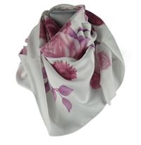 Dámský bílo-růžový květovaný šátek 