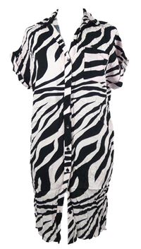 Dámske svetloružová -čierne vzorované košeľové šaty River Island