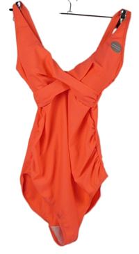 Nové - Neonově růžové jednodílné těhotenské plavky George 