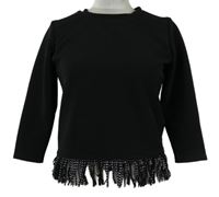 Dámske čierne tričko s strapcemi Tally Weijl