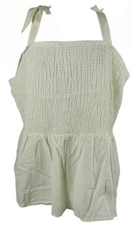 Nové - Dámský smetanový žabičkový peplum halenkový top Simply Be vel. 56