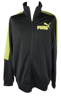 Pánska čierno-limetková športová funkčná prepínaci mikina s logom Puma vel. 60